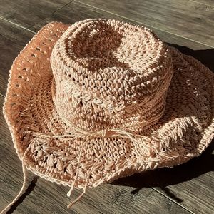 NWOT Cottagecore Pale Pink Woven Hat